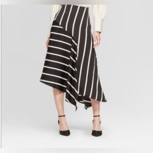 Who What Wear Asymmetrical Black and White Skirt
